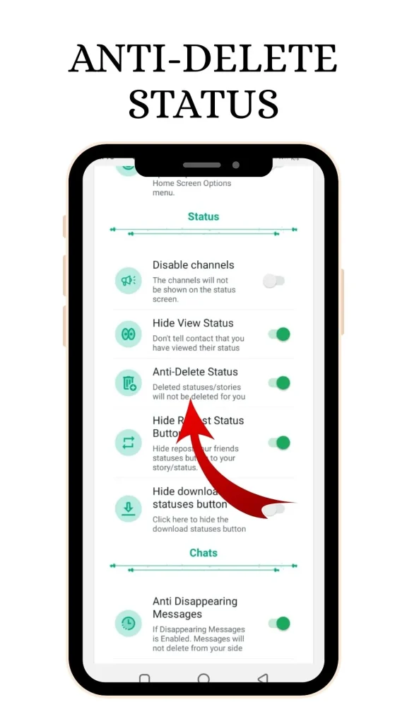 Anti-Delete Status whatsapp gb screenshot