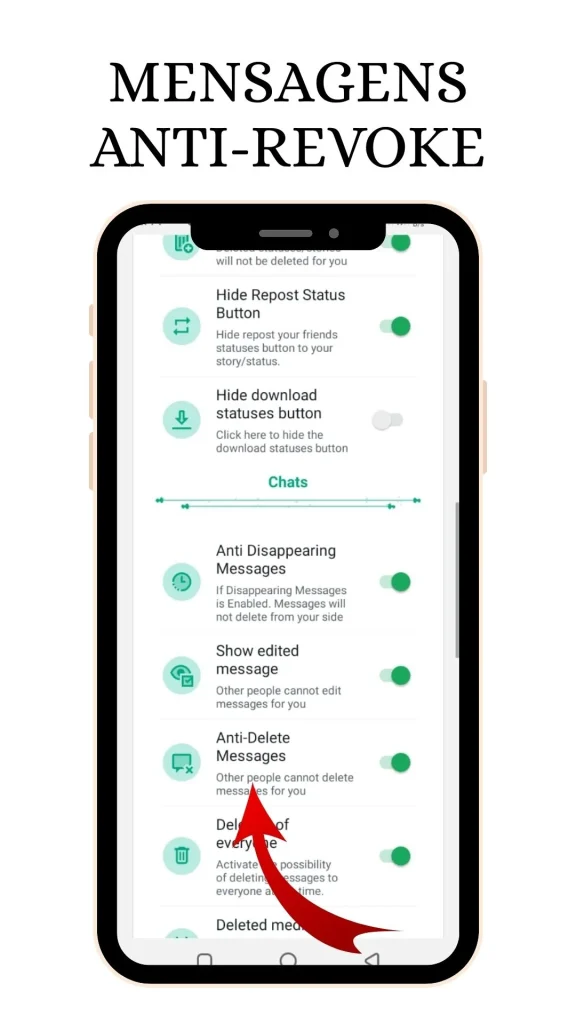 Mensagens Anti-Revoke (Anti-Delete) whatsapp gb screenshot