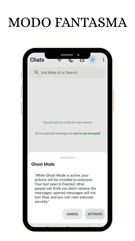 Modo Fantasma whatsapp gb screenshot