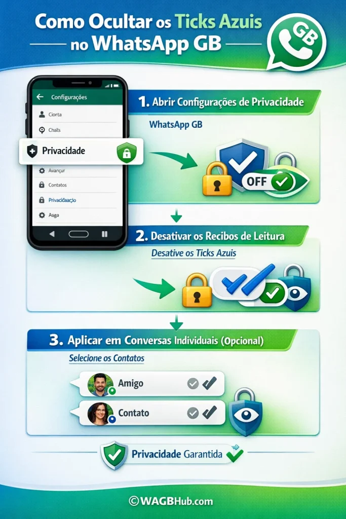 Como Ocultar os Ticks Azuis no WhatsApp GB apk